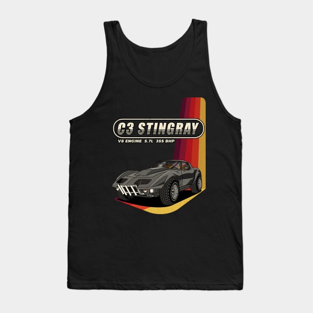 Chevy Corvette Stingray C3 Off-Road Tank Top by Guyvit